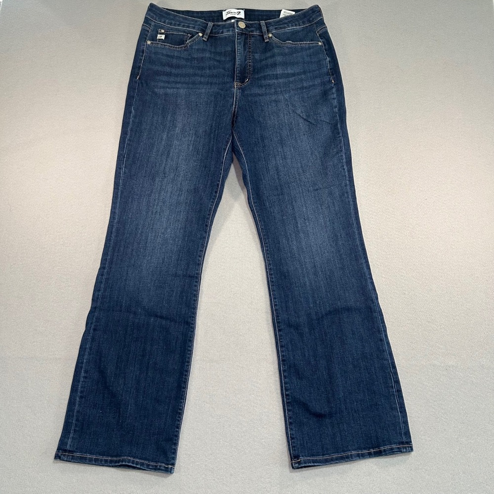 Seven7 Slim Boot Jeans Womens 12 Dark Wash High Rise Stretch Denim